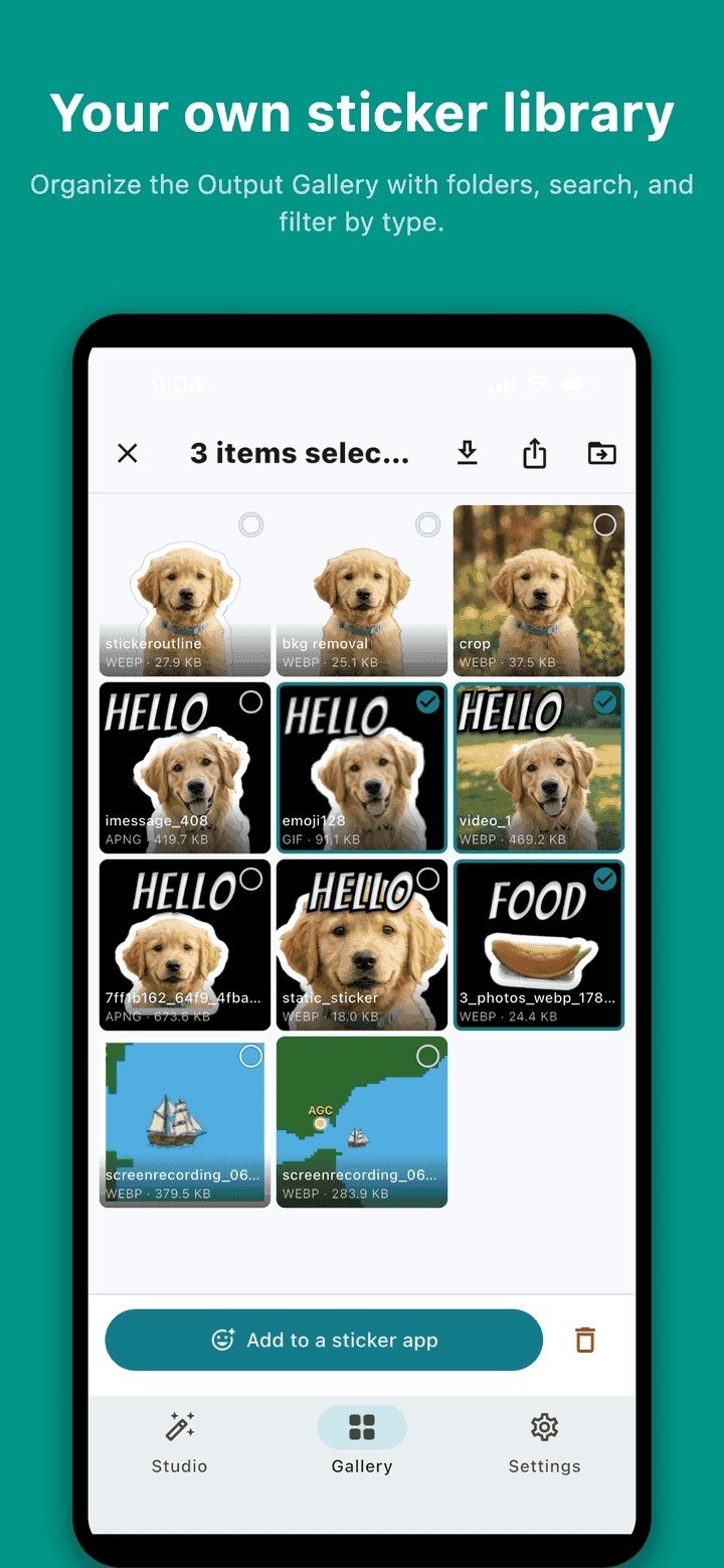 Your own sticker library